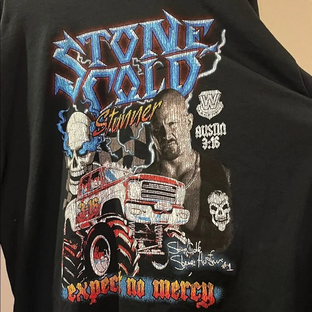 WWE Stone Cold Black Long Sleeve Shirt
